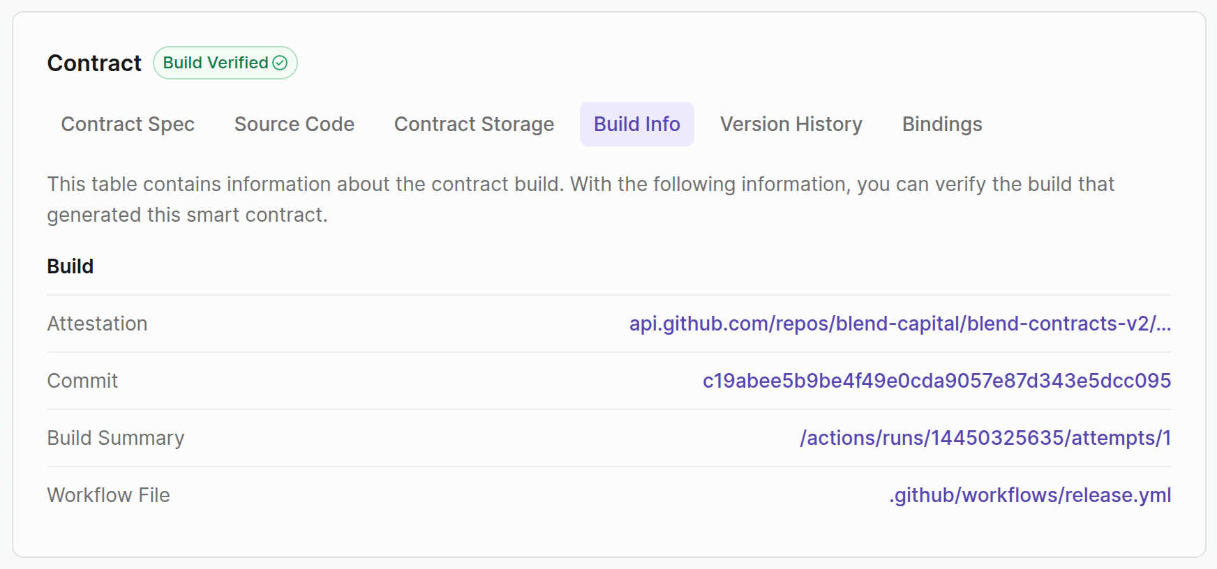 Lab: Contract Explorer: Build Info